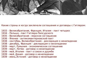 Какие страны и когда заключали соглашения и договоры с Гитлером