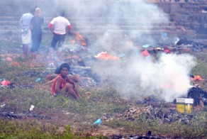 Храм-крематорий под открытым небом в Непале