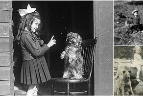 20 ретро-фотографий: дети и их собаки