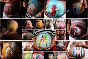 17 шедеврально-комических творений на животе беременных