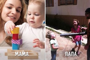Как воспитывают детей мамы и папы