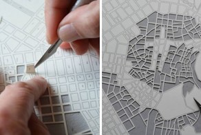Литовский художник вырезает из бумаги реалистичные карты городов
