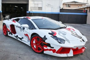 Крис Браун покрасил свой Aventador под кроссовки (7 фото+видео)