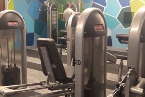 Одинокий подснежник снимает стресс в тренажерном зале