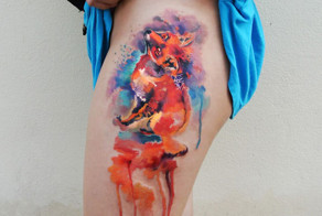 Акварельные татуировки от чешского художника, которые выглядят так, будто нарисованы на бумаге