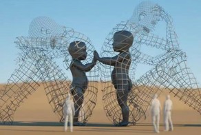 Мощная скульптура, которая показывает внутренних детей, запертых внутри взрослых тел