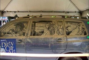 Рисунки на грязных машинах