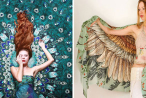 Художница и дизайнер превращает модниц в красивых птиц