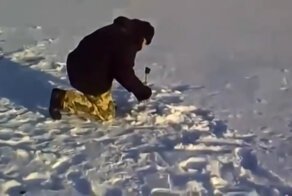 Необычный улов на жерлицу