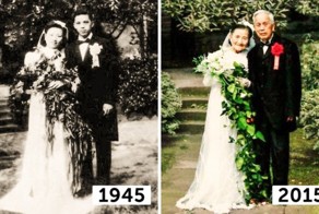 98-летние супруги воссоздали день своей свадьбы через 70 лет