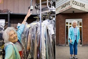 Ей 100 лет, но она все еще работает в прачечной по 11 часов 6 дней в неделю