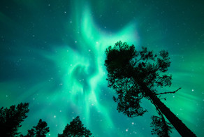 Северное сияние в Финляндии