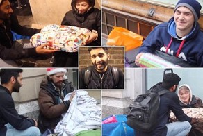 Британец поздравил бездомных с Рождеством
