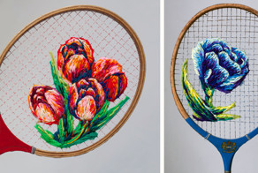Вышивка на теннисных ракетках и не только