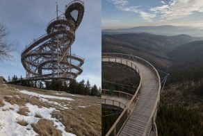 101-метровая петлевая горка Sky Walk в горах Чехии