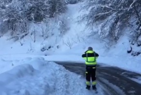 Ленивая лавина в Швейцарии