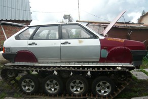 Механик из Омска соорудил вездеход из старой "девятки"