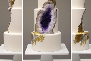 Этот "аметистовый" свадебный торт, судя по всему, был сделан под большим давлением!
