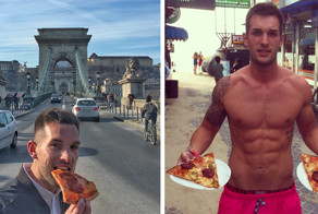 Путешествует по миру, наслаждаясь пиццей 