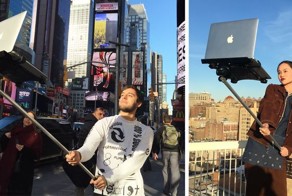 Молодые художники поразили Нью-Йорк селфи-палкой для MacBook