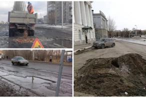 Омские дороги выглядят так, как будто там закончилась не зима, а война