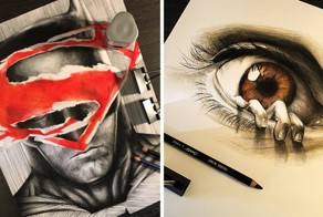 Французский дизайнер перерисовал 15 киноафиш цветными карандашами