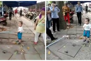 «Не трогайте мою бабушку!» Маленький мальчик стальной трубой отгонял полицейских от своей бабушки