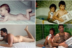 Фотопроект: два брата воссоздали свои детские фото для своей матери