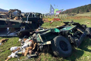 Армейские Хамви разбились в "лепешку" на учениях НАТО