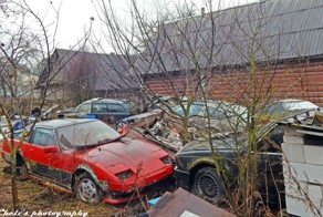 "Коллекция" легендарных автомобилей во дворе частного дома
