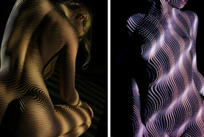 Фотограф облачает голых женщин в свет и тени 