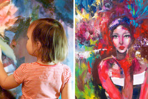 Мама дописывает картины своих дочерей, превращая их в настоящие шедевры