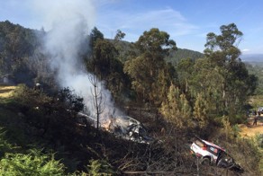 Раллийный Hyundai сгорел в Португалии