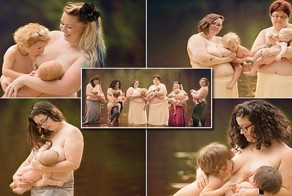 Кормящие матери обнажили грудь для фотосессии в реке, чтобы рассказать свои истории