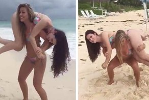 Мастер-класс по приседанию с сестрой на плечах