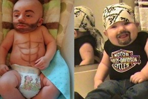 Шаловливые папочки смеются над детишками, как могут!