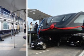 В Китае прошел испытания невероятный наддорожный автобус