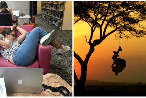 Девушка уснула в библиотеке: битва фотошоперов