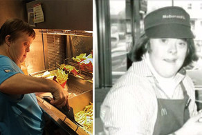 Женщина с синдромом Дауна вышла на пенсию после 32 лет работы в McDonald’s