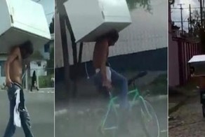 Как правильно перевозить холодильник на велосипеде