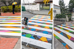 Красочные пешеходные переходы на улицах Мадрида