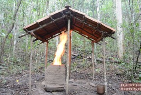 Как сделать черепичную крышу в лесу с помощью примитивных технологий