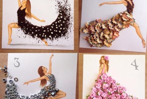 Иллюстратор из Армении создает потрясающие эскизы одежды из подручных средств