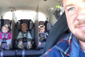 Зачем отец тройняшек в своем автомобиле поставил между детьми перегородки