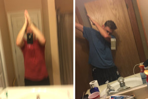 Очередной тренд среди любителей селфи: подкинь смартфон и дай себе пять