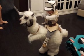 Приучайте к хорошему косплею с детства! Маленький джедай верхом на таунтауне