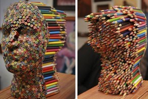 Необычная скульптура из цветных карандашей Молли Гамбарделлы
