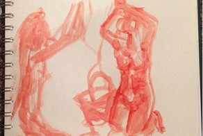 Британка воспроизводит наскальные рисунки с помощью крови