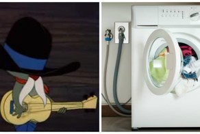 Музыкальный дуэт человека и стиральной машины