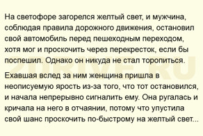 Женщина наорала на него за остановку на желтый свет. То, что случилось потом — бесценно!
